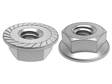 ASME B18.2.2.12 Tuercas hexagonales con reborde con dientes estriados (con dientes antideslizantes)