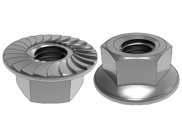 JIS B 1190-1 Tuercas hexagonales con reborde con dientes estriados, lados opuestos pequeños