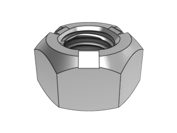 Tuerca de seguridad hexagonal totalmente metálica tipo GB6185.2-B2 con paso fino (presión de tres puntos)