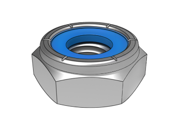 ASME B18.16.6.8 NTM tipo inserto no metálico azul tuerca hexagonal de bloqueo delgada